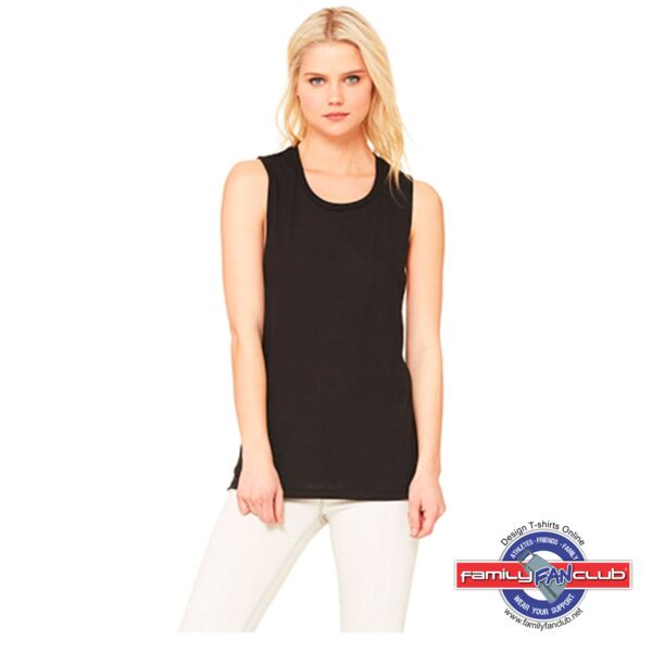 Ladies' Flowy Scoop Muscle Tank - Dark Thumbnail