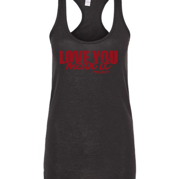 Love You Mean It Project - Ladies Slim Fit Poly-Rich Racerback Tank Thumbnail