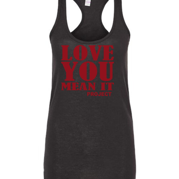 Love You Mean It Stack - Ladies Slim Fit Poly-Rich Racerback Tank Thumbnail