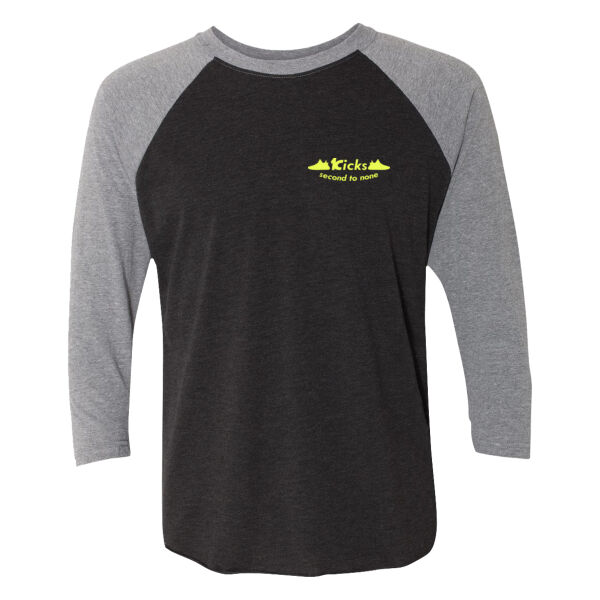 White Logo - Unisex Tri-Blend Three-Quarter Sleeve Baseball Raglan Tee 3 Thumbnail