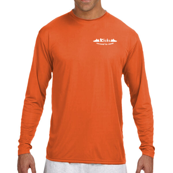 White Logo - Long Sleeve Cooling Performance Crew Dark Color Shirt Thumbnail