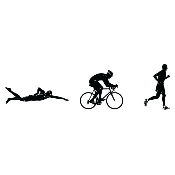 Swim Bike Run Triathlon Male Icons Thumbnail