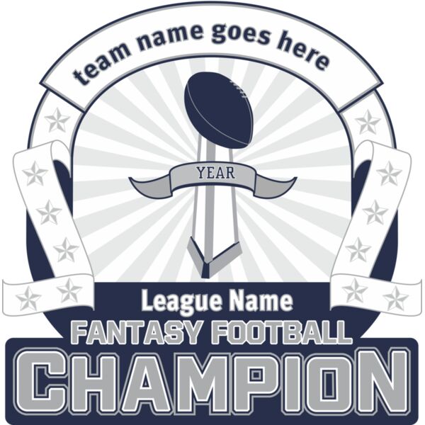 Custom Fantasy Football Champion - Template Year with League Name Thumbnail