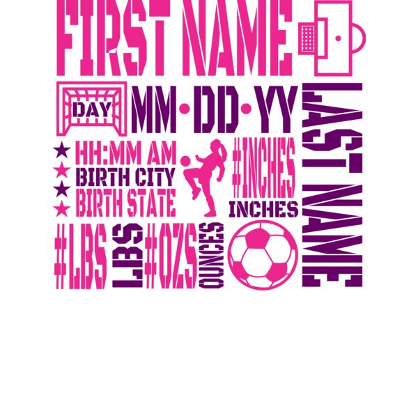 Soccer Birth Stats - Purple/Pink Thumbnail