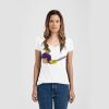 Ladies Slim Fit V Neck Poly-Rich Tee Thumbnail