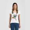 Ladies Slim Fit V Neck Poly-Rich Tee Thumbnail