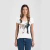 Ladies Slim Fit V Neck Poly-Rich Tee Thumbnail