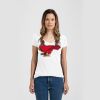 Ladies Slim Fit V Neck Poly-Rich Tee Thumbnail