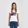 Ladies Slim Fit V Neck Poly-Rich Tee Thumbnail