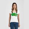 Ladies Slim Fit V Neck Poly-Rich Tee Thumbnail