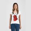 Ladies Slim Fit V Neck Poly-Rich Tee Thumbnail
