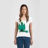 Ladies Slim Fit V Neck Poly-Rich Tee Thumbnail