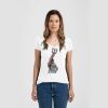 Ladies Slim Fit V Neck Poly-Rich Tee Thumbnail