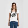 Ladies Slim Fit V Neck Poly-Rich Tee Thumbnail