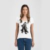 Ladies Slim Fit V Neck Poly-Rich Tee Thumbnail