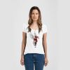 Ladies Slim Fit V Neck Poly-Rich Tee Thumbnail
