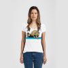 Ladies Slim Fit V Neck Poly-Rich Tee Thumbnail