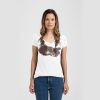 Ladies Slim Fit V Neck Poly-Rich Tee Thumbnail