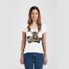 Ladies Slim Fit V Neck Poly-Rich Tee Thumbnail