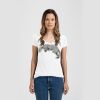 Ladies Slim Fit V Neck Poly-Rich Tee Thumbnail