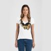 Ladies Slim Fit V Neck Poly-Rich Tee Thumbnail