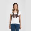 Ladies Slim Fit V Neck Poly-Rich Tee Thumbnail