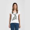 Ladies Slim Fit V Neck Poly-Rich Tee Thumbnail