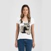 Ladies Slim Fit V Neck Poly-Rich Tee Thumbnail
