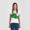 Ladies Slim Fit V Neck Poly-Rich Tee Thumbnail