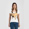Ladies Slim Fit V Neck Poly-Rich Tee Thumbnail