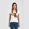 Ladies Slim Fit V Neck Poly-Rich Tee Thumbnail