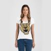Ladies Slim Fit V Neck Poly-Rich Tee Thumbnail