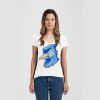 Ladies Slim Fit V Neck Poly-Rich Tee Thumbnail
