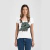 Ladies Slim Fit V Neck Poly-Rich Tee Thumbnail