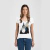 Ladies Slim Fit V Neck Poly-Rich Tee Thumbnail