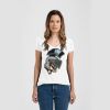 Ladies Slim Fit V Neck Poly-Rich Tee Thumbnail