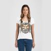 Ladies Slim Fit V Neck Poly-Rich Tee Thumbnail
