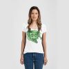 Ladies Slim Fit V Neck Poly-Rich Tee Thumbnail
