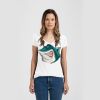 Ladies Slim Fit V Neck Poly-Rich Tee Thumbnail