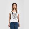 Ladies Slim Fit V Neck Poly-Rich Tee Thumbnail