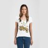 Ladies Slim Fit V Neck Poly-Rich Tee Thumbnail