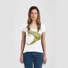 Ladies Slim Fit V Neck Poly-Rich Tee Thumbnail