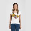 Ladies Slim Fit V Neck Poly-Rich Tee Thumbnail