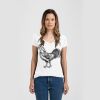 Ladies Slim Fit V Neck Poly-Rich Tee Thumbnail