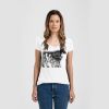 Ladies Slim Fit V Neck Poly-Rich Tee Thumbnail