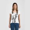 Ladies Slim Fit V Neck Poly-Rich Tee Thumbnail