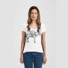 Ladies Slim Fit V Neck Poly-Rich Tee Thumbnail