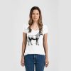 Ladies Slim Fit V Neck Poly-Rich Tee Thumbnail