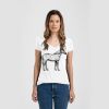 Ladies Slim Fit V Neck Poly-Rich Tee Thumbnail