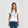 Ladies Slim Fit V Neck Poly-Rich Tee Thumbnail